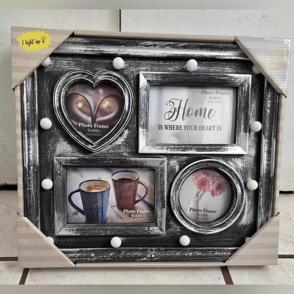 Rustic Black and White Photo Frame